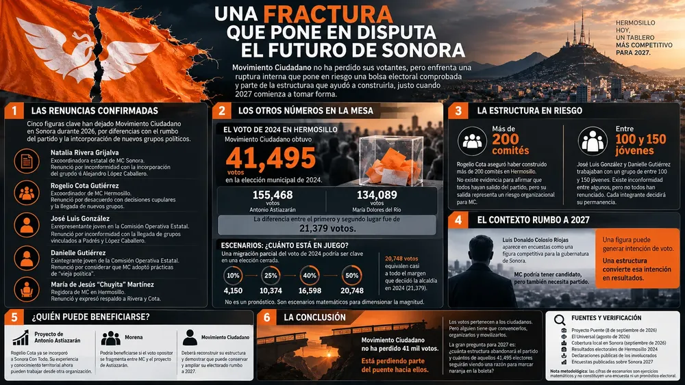 Fractura de Movimiento Ciudadano en Sonora rumbo a 2027 MC Sonora