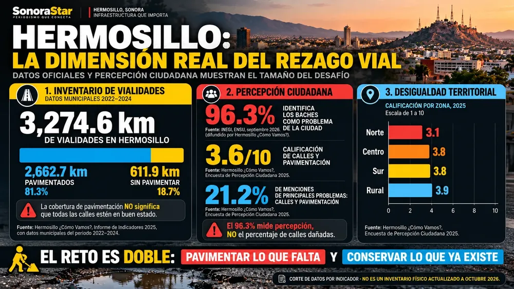 Rezago vial en Hermosillo_ cifras y desafíos