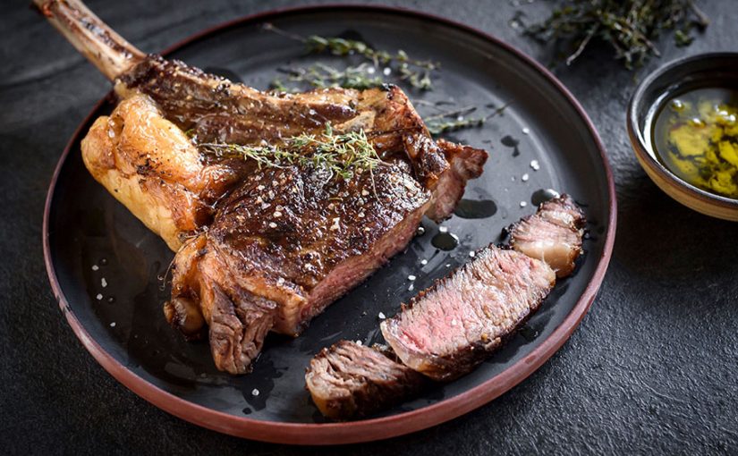 Receta de tomahawk con camarones