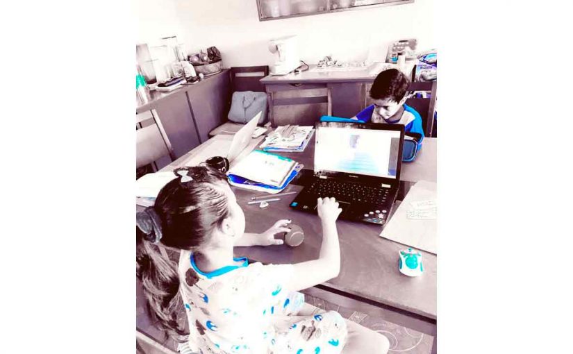niños en casa durante la cuarentena, anjanette d zebadua soto