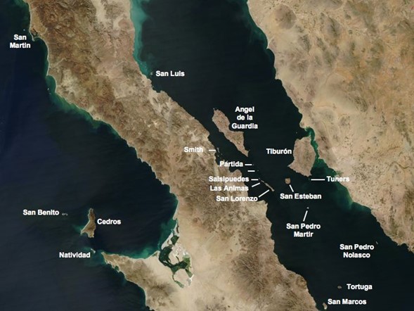 Mapa del Mar de Cortés
