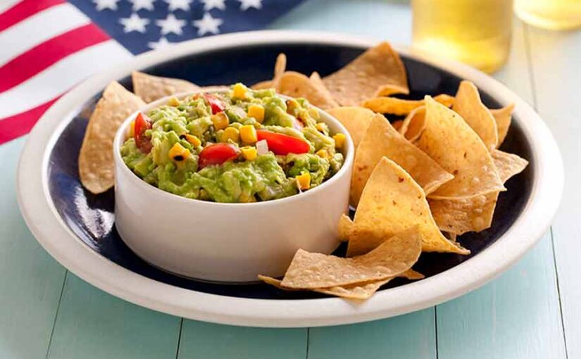 Guacamole con bandera de Estados Unidos