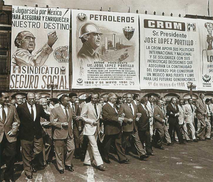 Manifestación de apoyo López Portillo petróleo
