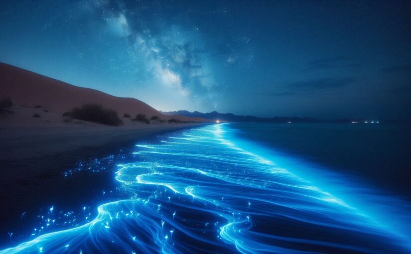 La bioluminiscencia regresó a Puerto Peñasco en 2025: playas que brillan en azul gracias al plancton luminoso. Descubre cuándo ocurre, por qué pasa y cómo verlo de forma responsable en Sonora.